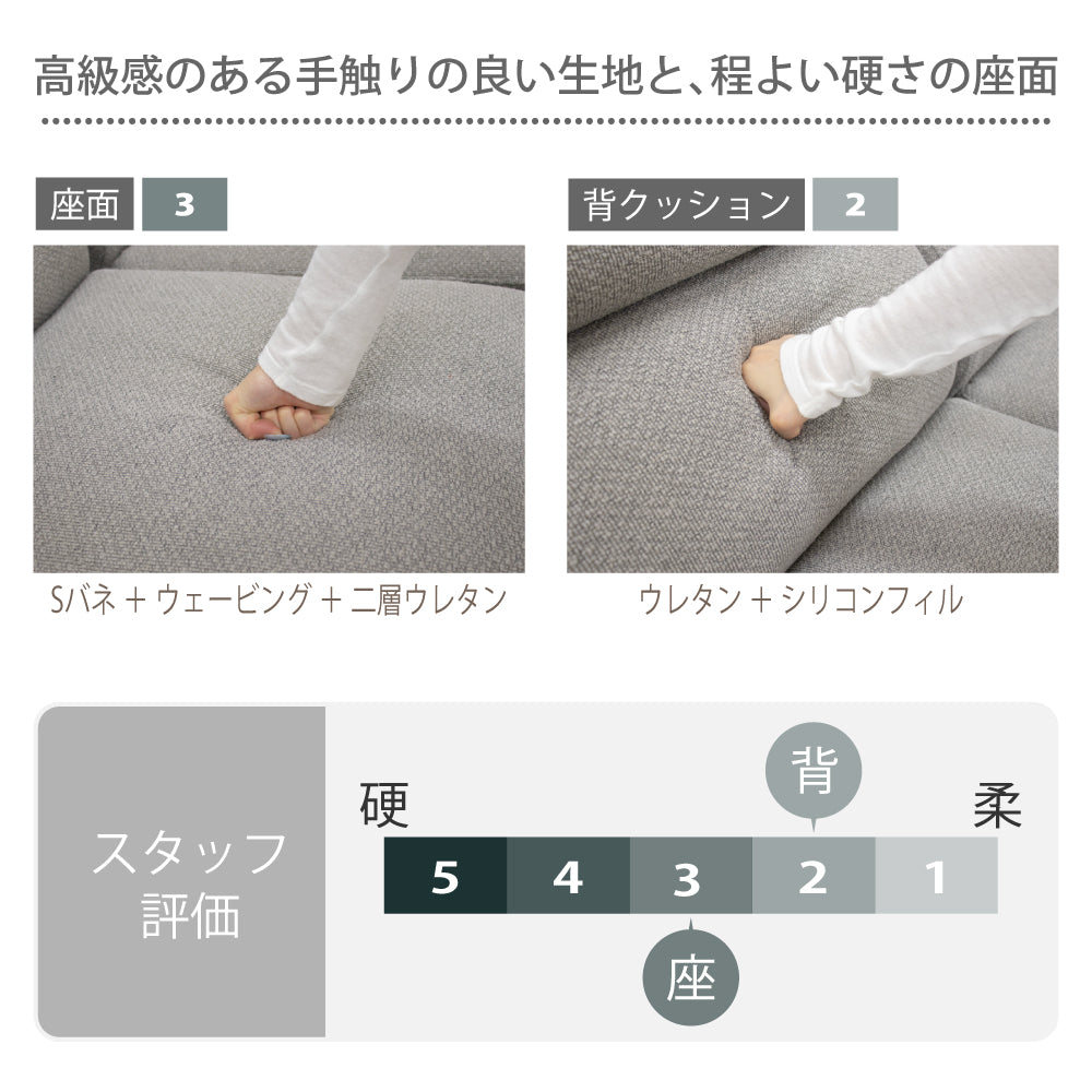【組立設置配送】 カウチソファ 3人掛け 幅252 北欧モダン おしゃれ ヘッドレスト ソファー カウチソファー SOF-013-KK