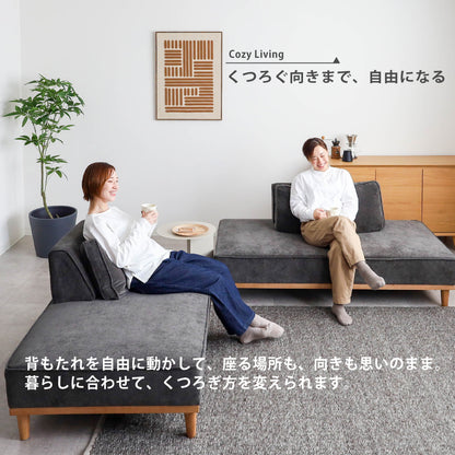 【組立設置配送】 カウチソファ 背もたれが動く 360° アイランドソファ レイアウト自由 幅206cm ソファベッド L字 ソファ L字ソファ 2人掛け 3人掛け 4人掛け 初期撥水 お掃除ロボット対応 SEM-008-KK
