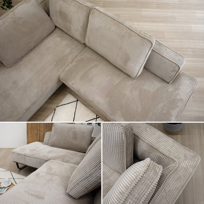 【組立設置配送】 カウチソファー L字ソファ カウチ ソファー コンパクト ソファセット 小さめ 小さい 2人掛け 3人掛け 4人掛け カウチソファ コーデュロイ 北欧 可愛い ナチュラル カウチセット コンパクトソファ 幅210 フラッフィー SNO-125-KK