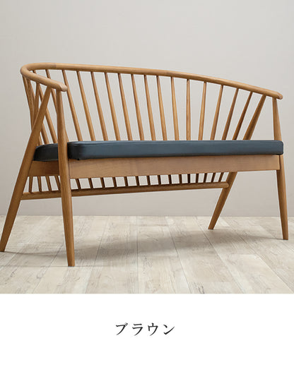 ダイニングベンチ 木製 和モダン 北欧 格子 PVC ベア SSANW-177