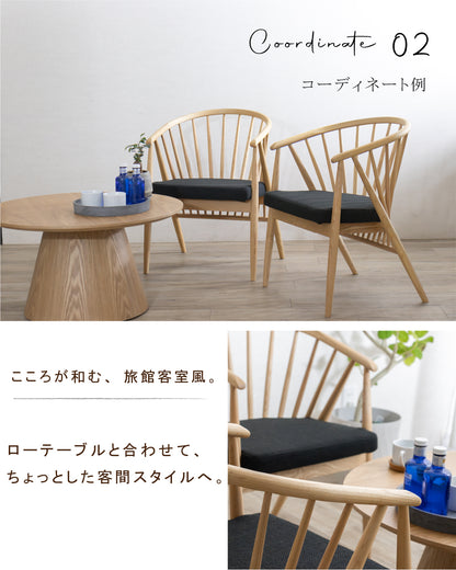 ダイニングチェア 2脚セット 北欧 木製 和モダン ウィンザーチェア ファブリック ベア SSANW-187