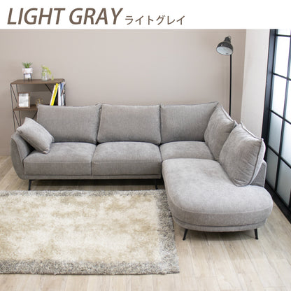 【組立設置配送】カウチソファ ソファー 3人掛け 4人掛け コーナーソファ グレー クッション付き 座面 広い セレブ SSIN-020-KK