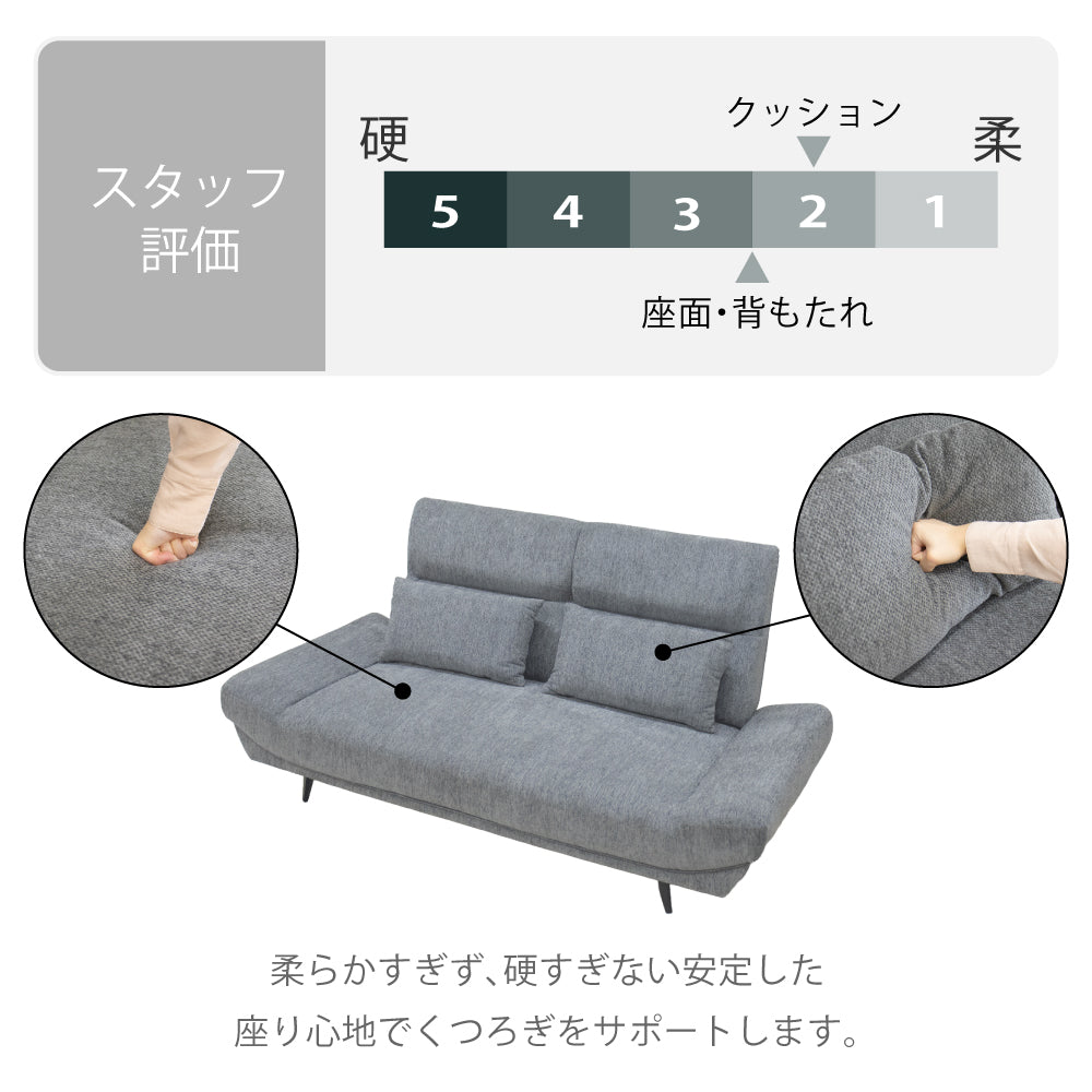 【組立設置配送】ソファ ソファー 3人掛け 2人掛け ごろ寝 クッション2個付き ワイド座面 座面 広い ウィンストン SZE-032-KK