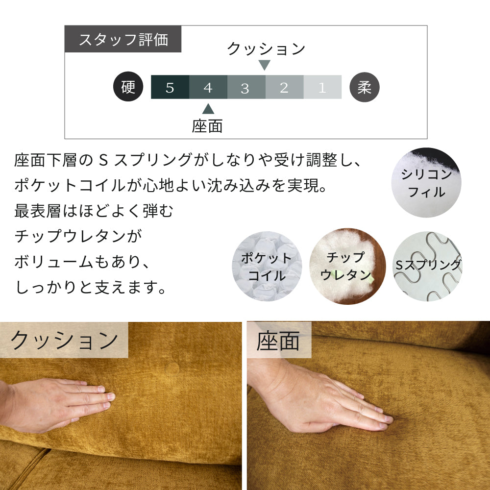 【組立設置配送】 ソファ 3人掛け 幅190cm 韓国風 北欧 モダンクラシック ファブリック ソファー ペルル SZE-033-KK